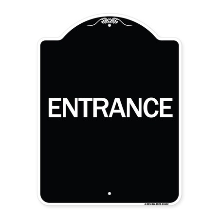 Signmission Traffic Entrance Entrance Heavy-Gauge Aluminum Architectural Sign, 24" x 18", BW-1824-24612 A-DES-BW-1824-24612